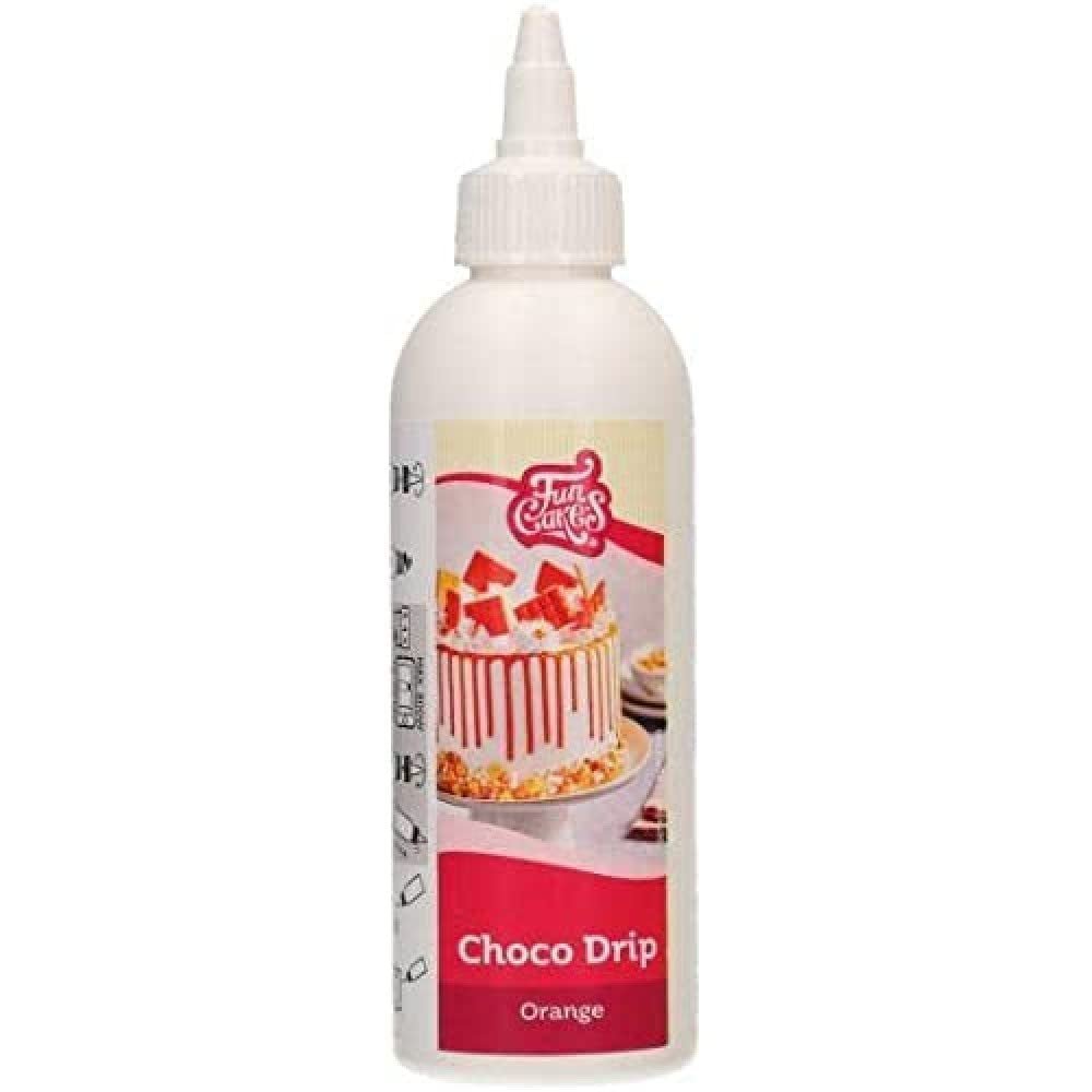 FunCakes Choco Drip Orange: Köstlicher Geschmack, einfach zu verwenden, perfekt für Drip Cakes, Schokoladen-Drip-Geschmack. Wiederverschließbare Packung 180 g. Zuckerpaste Naty Shop Standardtitel