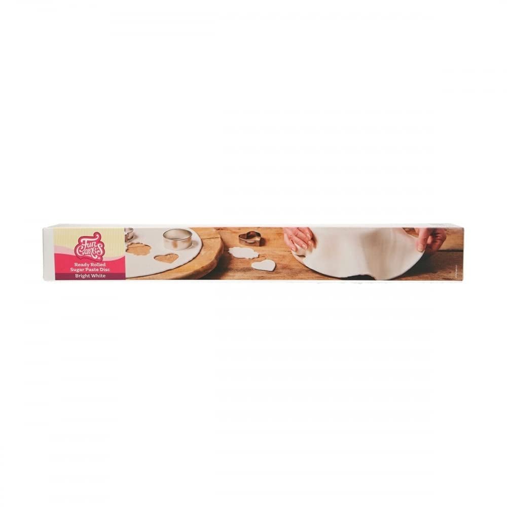 FunCakes Spring Greens Rollfondantscheibe: Köstlicher Vanillegeschmack, vorgerollt, einfach zu verwenden, perfekt zum Dekorieren von Kuchen, 430 g Naty Shop Zuckerpaste Hellweiß