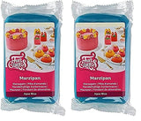 FunCakes Mandelzuckerpaste (niederländisches Marzipan) Aqua Blue: Einfach zu verwenden und glatt, perfekt zum Dekorieren von Kuchen, Halal, koscher und glutenfrei, 250 g (2er-Pack). Naty Shop Zuckerpaste 250 g (2er-Pack) Marzipan
