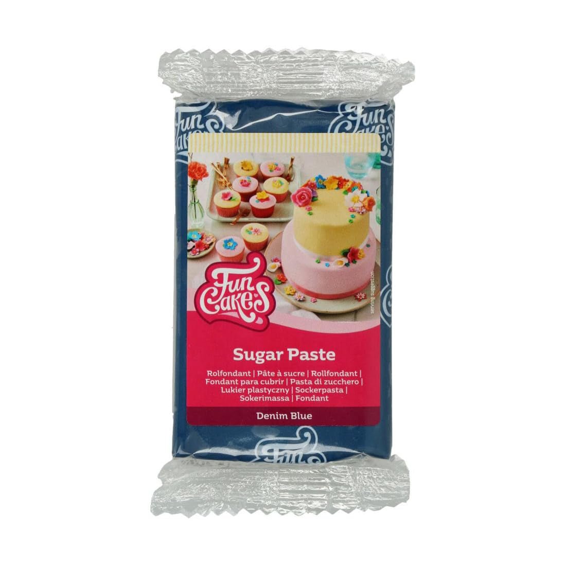 FunCakes Fondantrolle Demin Blue: einfach zu verwenden, glatt, flexibel, weich und biegsam, perfekt zum Dekorieren von Kuchen, Halal, koscher und glutenfrei, 250 g Zuckerpaste Naty Shop Standardtitel