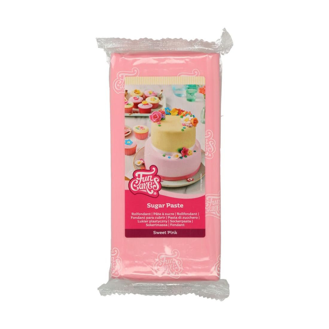 FunCakes Roll Fondant Sweet Pink: Einfach zu verwenden, glatt, flexibel, weich und biegsam, perfekt zum Dekorieren von Kuchen, Halal, koscher und glutenfrei. 1 kg Naty Shop Default Title Zuckerpaste