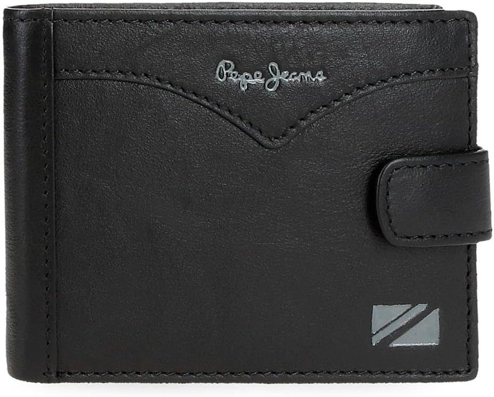 Pepe Jeans Jacket Horizontal Click Wallet One Size Herren Geldbörse Naty Shop Schwarz
