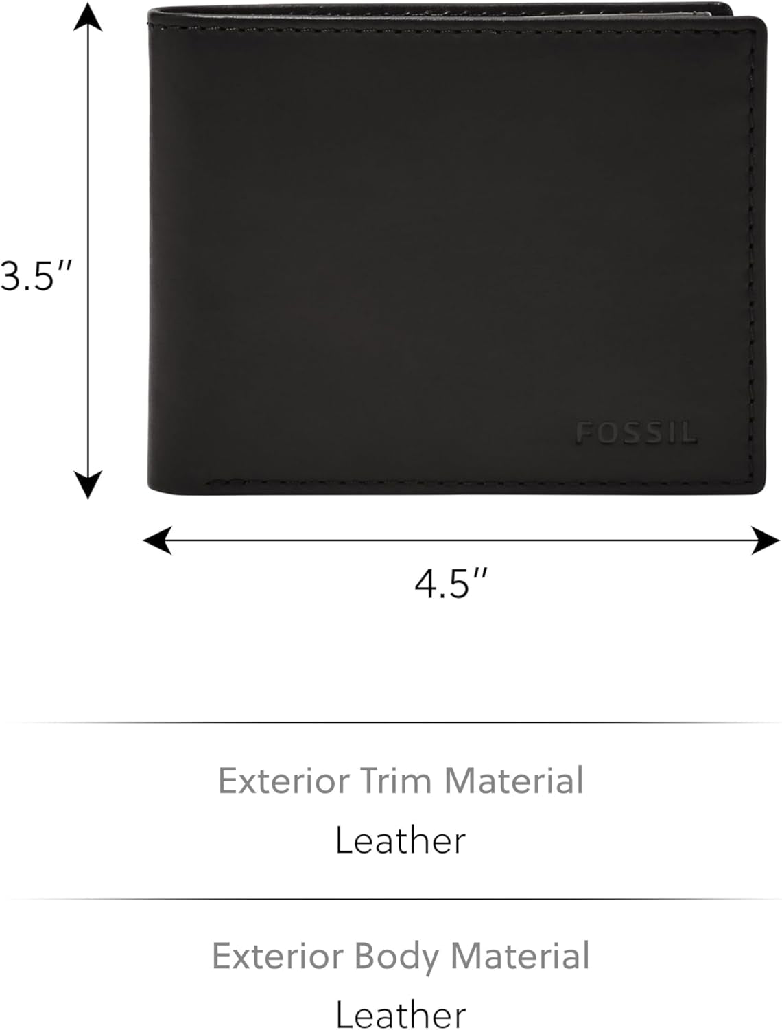 Fossil Derrick RFID-blockierendes Leder-Doppelpassetui für Herren mit abnehmbarem Kartenhalter Herrenbrieftasche Naty Shop