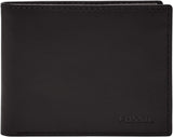 Fossil Derrick RFID-blockierendes Leder-Bifold-Reisepassetui für Herren mit abnehmbarem Kartenhalter Naty Shop Herren-Geldbörse Schwarz