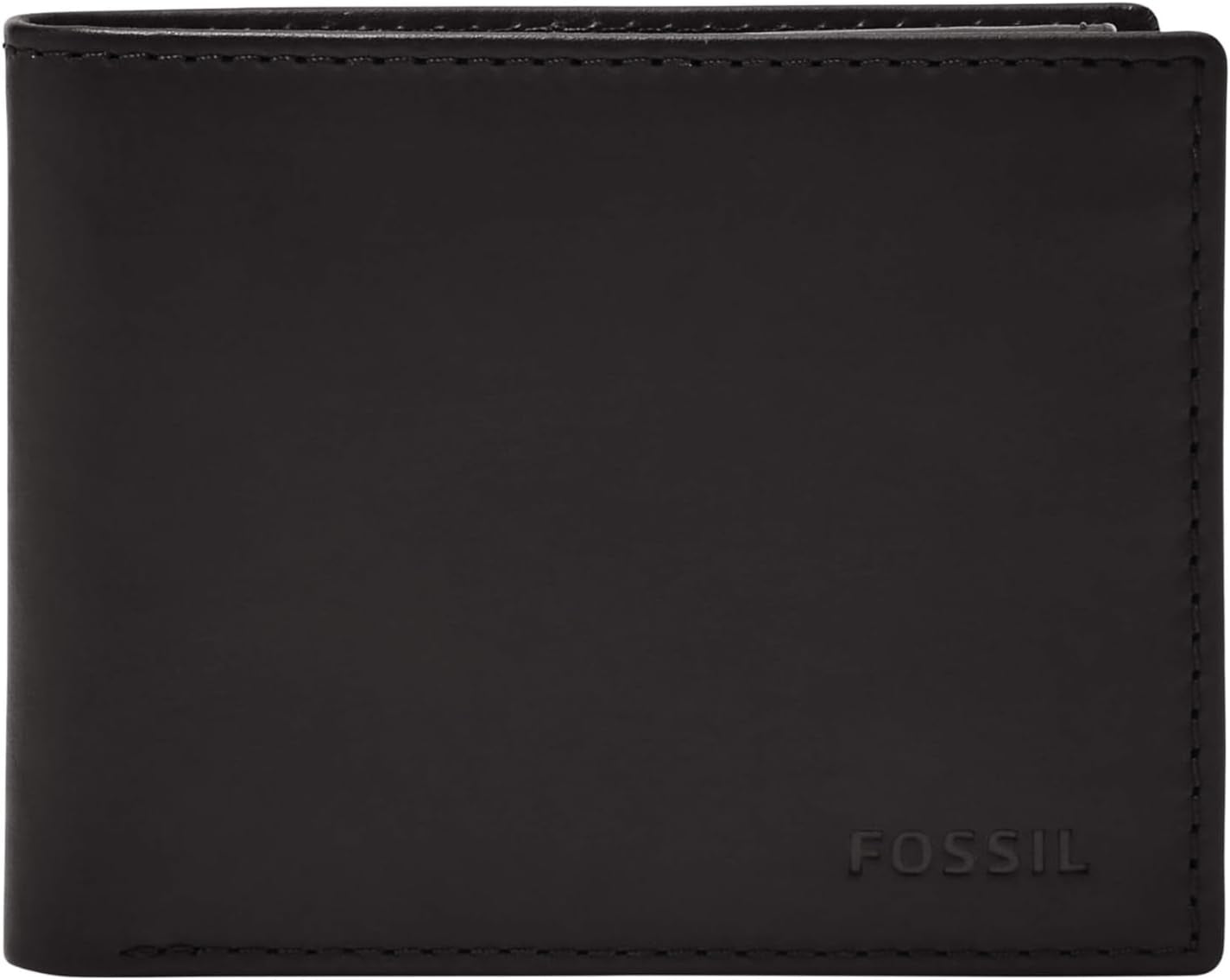 Fossil Derrick RFID-blockierendes Leder-Bifold-Reisepassetui für Herren mit abnehmbarem Kartenhalter Naty Shop Herren-Geldbörse Schwarz
