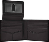 Fossil Derrick RFID-blockierendes Leder-Doppelpassetui für Herren mit abnehmbarem Kartenhalter Herrenbrieftasche Naty Shop