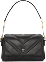 DKNY Damen-Schultertasche mit Klappe, Schwarz/Gelb, Taschen für Damen, Naty Shop Standardtitel