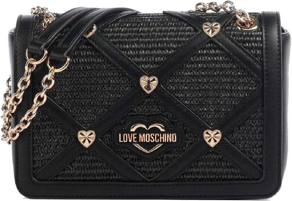 Love Moschino Damen-Umhängetasche, schwarze Umhängetasche, schwarze Damentaschen Naty Shop Standardtitel