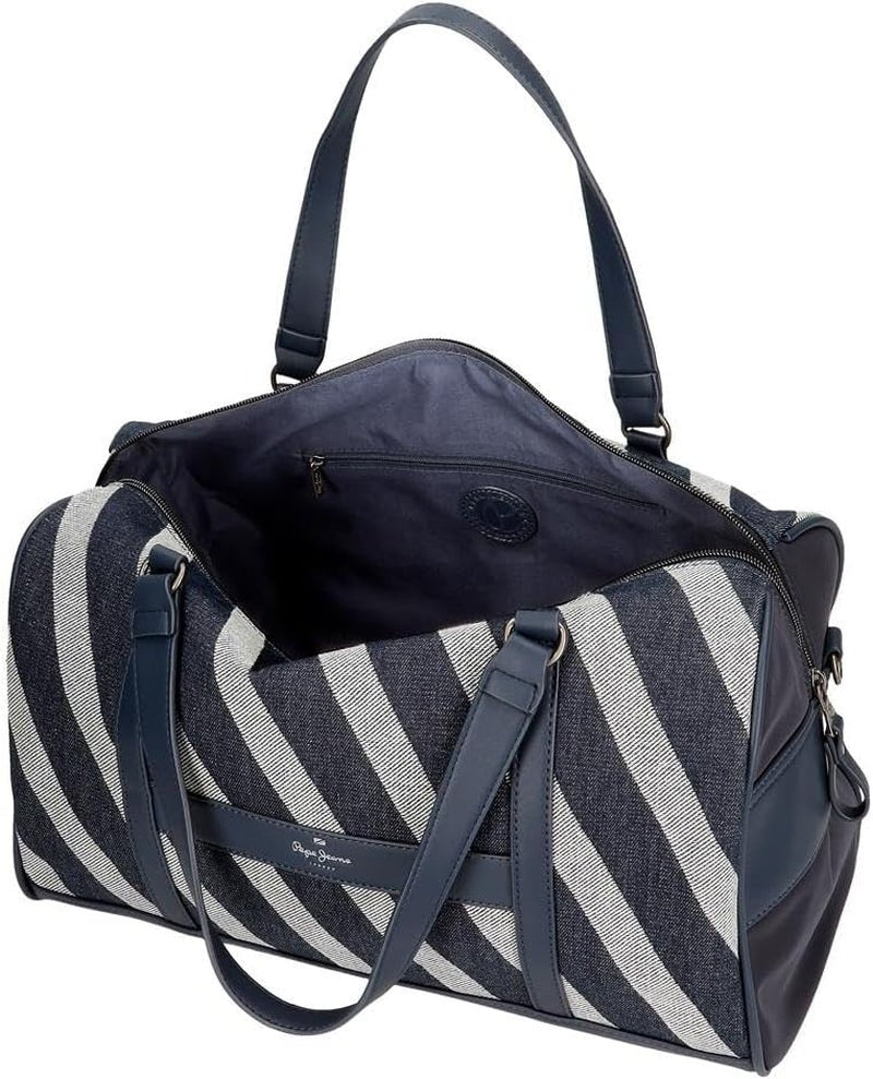 Pepe Jeans Celine Reisetasche, Blau, 40 x 25 x 20 cm, Polyester, mit Kunstlederdetails, 20 L, von Joumma Bags, Blau, Reisetasche, Gepäck und Reiseausrüstung Naty Shop
