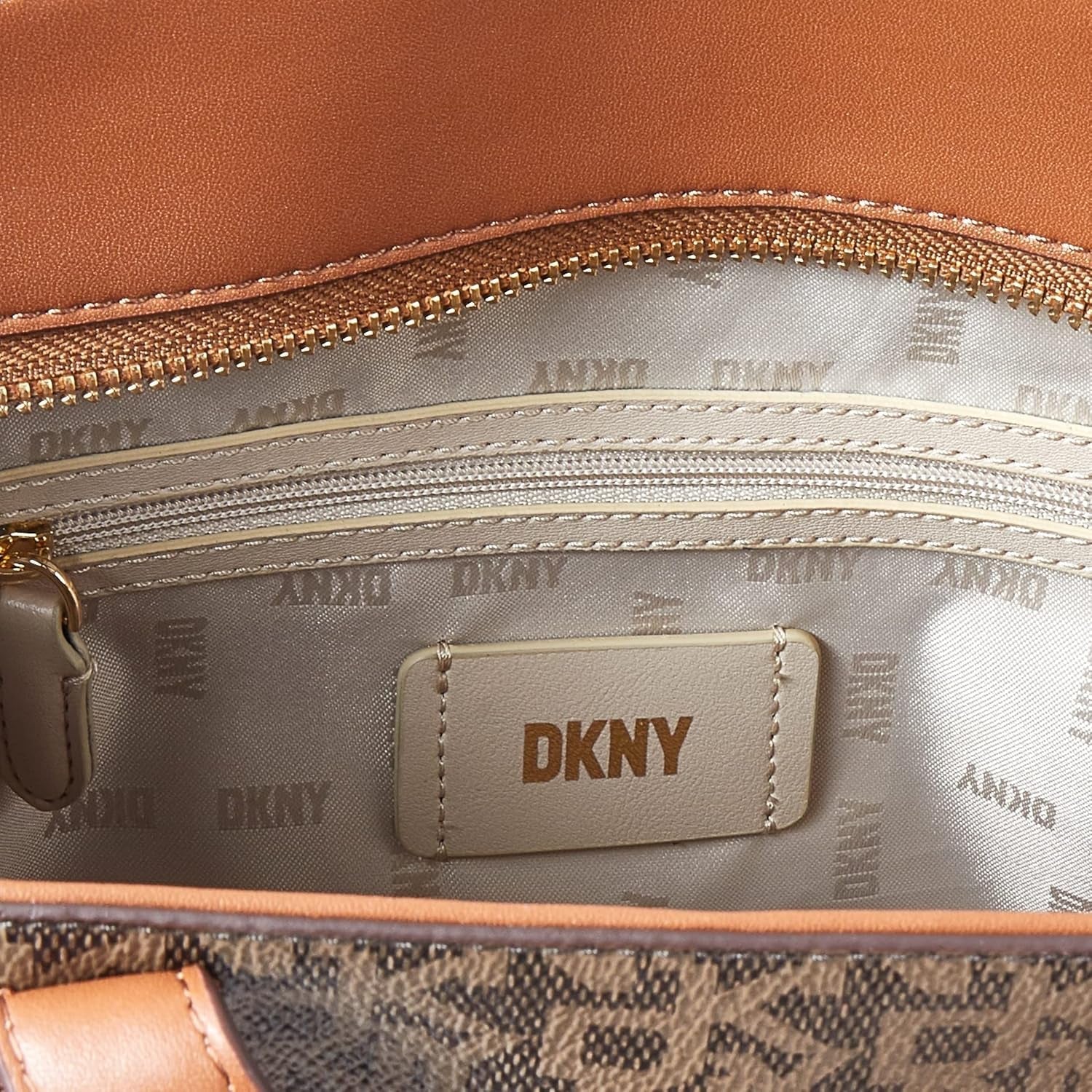 DKNY Damen Zyon Messenger Tote Bag, Mokka/Karamell, Einheitsgröße Damentaschen Naty Shop