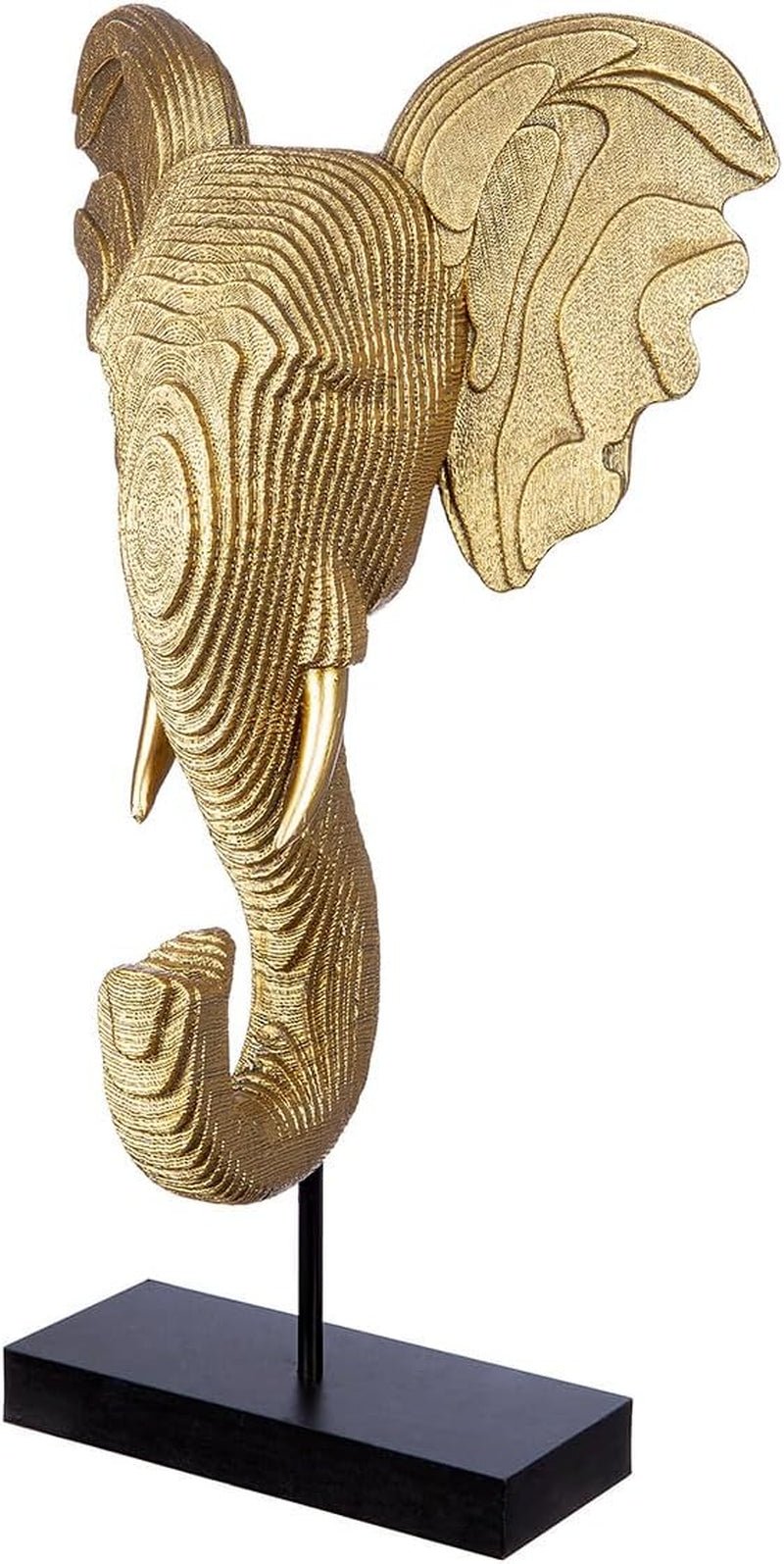 GILDE Deko große Figur Skulptur XXL – silberne Dekoskulptur aus Aluminium Farbe: Silber – Wohnzimmerdekoration Jubiläumsgeschenk Höhe 114 cm Statuetten und Skulpturen Naty Shop Gold, schwarz Höhe 46 cm