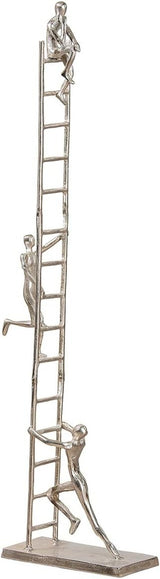 GILDE Deko große Figur Skulptur XXL – silberne Dekoskulptur aus Aluminium Farbe: Silber – Wohnzimmerdekoration Geburtstagsgeschenk Höhe 114 cm Statuetten und Skulpturen Naty Shop