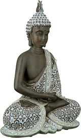 GILDE Dekoskulptur Sitzender Buddha - Meditation - braun/weiß - Höhe 29 cm Statuetten und Skulpturen Naty Shop