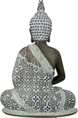 GILDE Dekoskulptur Sitzender Buddha - Meditation - braun/weiß - Höhe 29 cm Statuetten und Skulpturen Naty Shop