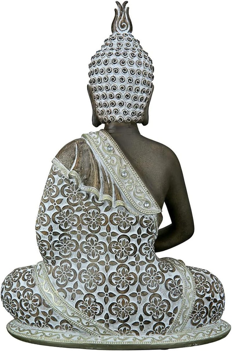 GILDE Dekoskulptur Sitzender Buddha - Meditation - braun/weiß - Höhe 29 cm Statuetten und Skulpturen Naty Shop