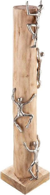 GILDE Deko-Skulptur Figur XL - hoch oben Aluminium, gefärbtes Naturholz - Höhe 74 cm Statuetten und Skulpturen Naty Shop
