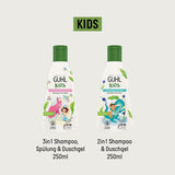Guhl Kids Dino Vorteilsset – 2x Guhl Kids 2 in 1 Shampoo & Duschgel, 250ml + 1x Pixi-Buch – Speziell für Kinder entwickelt – Kein Ziehen – Cosmos Natural Zertifikat Kinder – Bade- und Hautpflege Naty Shop