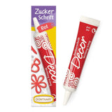 Günthart BackDecor 25g WEISSE Zuckerbuchstaben für jedes Dessert in weißer Zuckerfarbe für schöne Buchstaben und Designs, 1 Packung (25g) Naty Shop Zuckerpaste 25 G (1 Packung) Rote Zuckerschrift