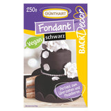 Günthart BackDecor 250 grüner Fondant, 100 % vegan, palmölfrei, reißfest, zum Überziehen von Kuchen und Gebäck, geeignet zum Modellieren, 1 Packung (1 x 250 g), Naty Shop Zuckerpaste 250 g (1 Packung), schwarz