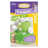 Günthart BackDecor 250 Fondant grün, 100 % vegan, palmölfrei, reißfest zum Überziehen von Kuchen und Gebäck, zum Modellieren geeignet, 1 Packung (1 x 250 g) Naty Shop Zuckerpaste 250 G (1 Packung) Grüße