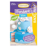 Günthart BackDecor 250 Fondant grün, 100 % vegan, palmölfrei, reißfest zum Überziehen von Kuchen und Gebäck, zum Modellieren geeignet, 1 Packung (1 x 250 g) Naty Shop Zuckerpaste 250 g (1 Packung) blau