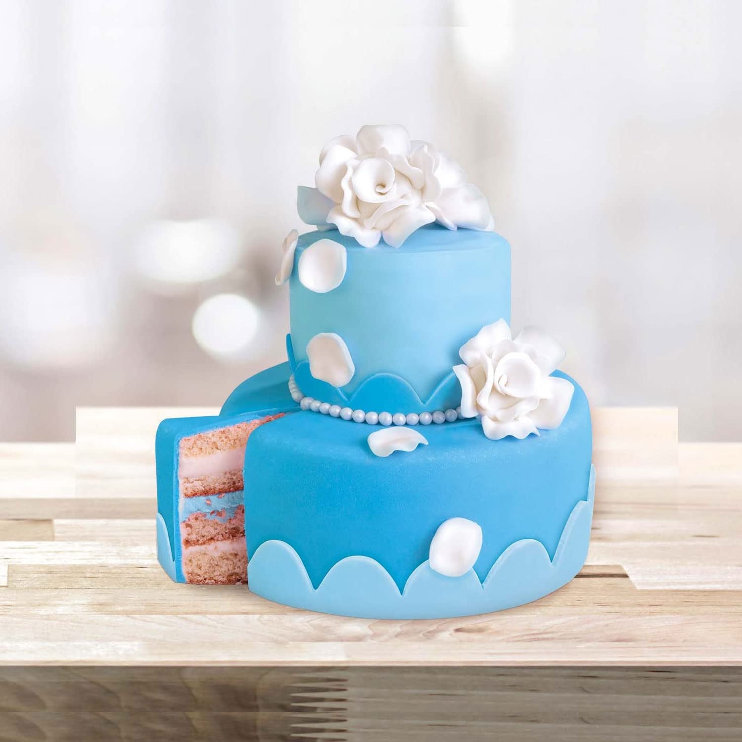 Günthart BackDecor 250g blauer Fondant, 100% vegan, palmölfrei, reißfest zum Eindecken von Kuchen und Gebäck, zum Modellieren geeignet, 3er Pack (1 x 250g) Naty Shop Zuckerpaste