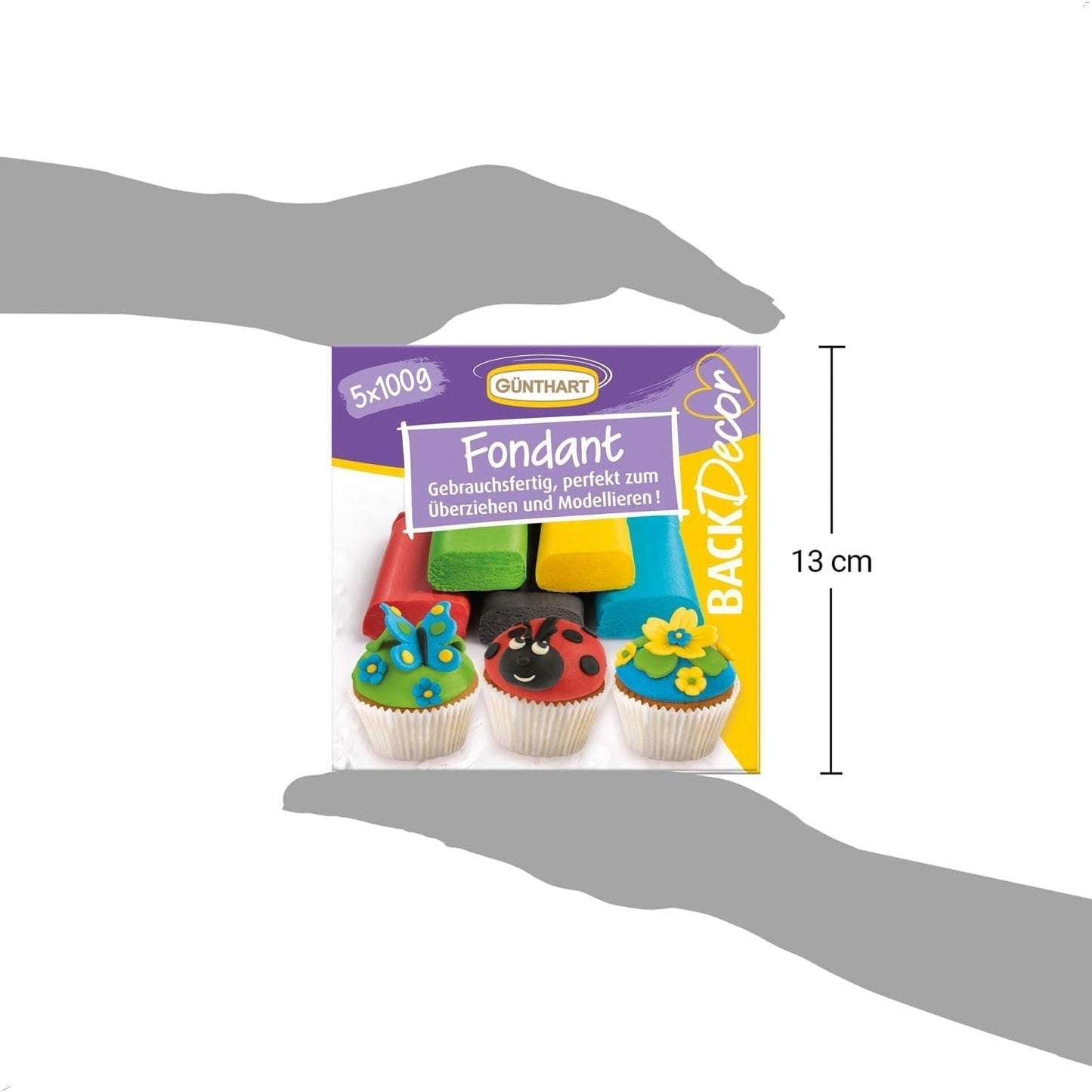Günthart BackDecor 500g Fondant farbiger Fondant, palmölfrei, Modelliermasse zum Gestalten, 1er Set (500 gr) Zuckerpaste Naty Shop