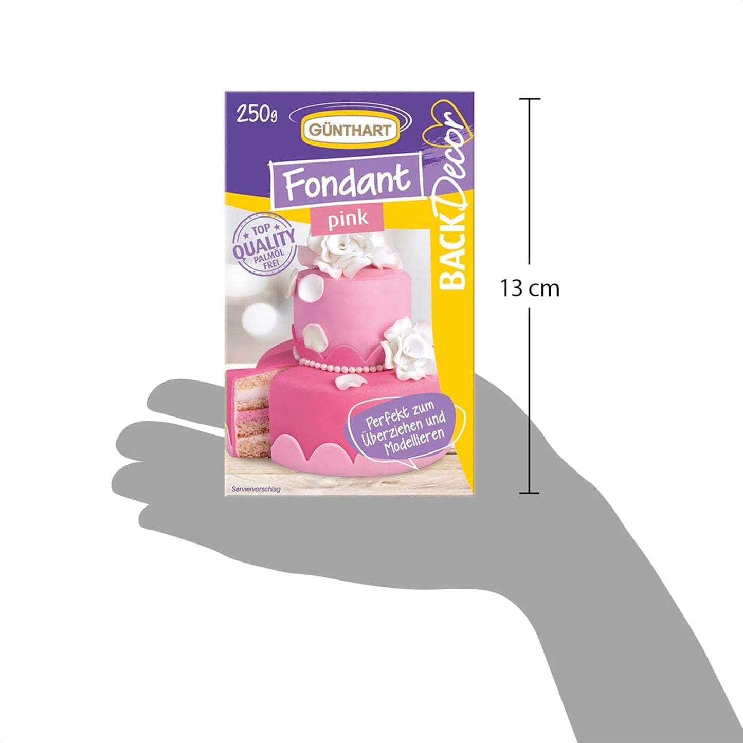 Günthart BackDecor Fondant rosa | überlegene Qualität | gebrauchsfertig | ohne Palmöl | reißfest | zum Überziehen von Kuchen und Gebäck | zum Modellieren geeignet | 2er Pack (1 x 250 g) Naty Shop Zuckerpaste