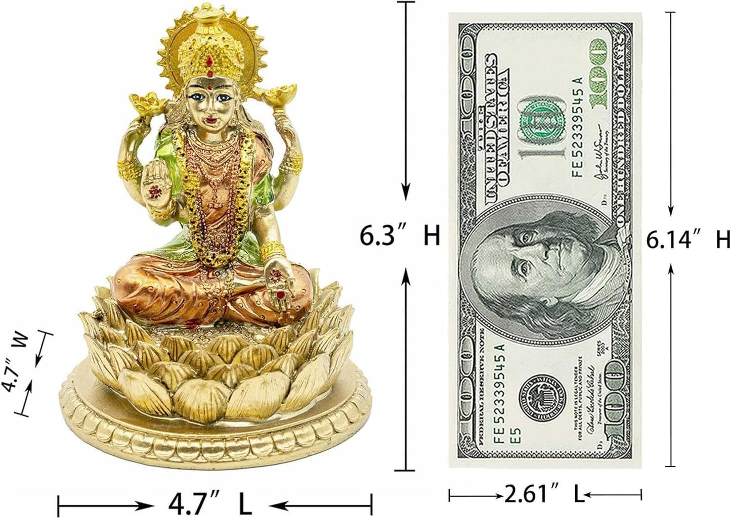 Hindu-Göttin Laxmi Lotus-Skulptur – Indischer Gott Lord Lakshmi Puja Statue – Indien Murti Idol Figuren Pooja Artikel Diwali Geschenke Statuetten und Skulpturen Naty Shop