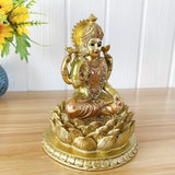 Hindu-Göttin Laxmi Lotus-Skulptur – Indischer Gott Lord Lakshmi Puja Statue – Indien Murti Idol Figuren Pooja Artikel Diwali Geschenke Statuetten und Skulpturen Naty Shop