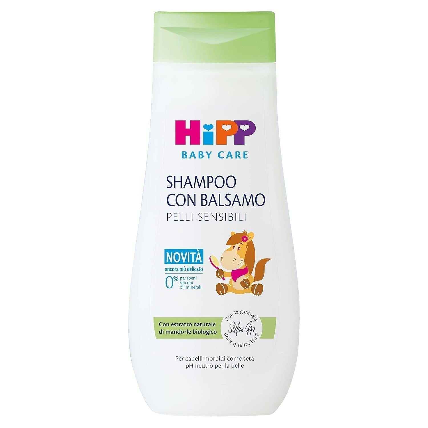 HiPP Baby Care Shampoo mit Spülung für Kinder, entwirrt das Haar und schützt die Kopfhaut, für empfindliche Haut, mit natürlichem Bio-Mandelextrakt, 1 x 200 ml Kinder - Bade- und Hautpflege Naty Shop Standardtitel