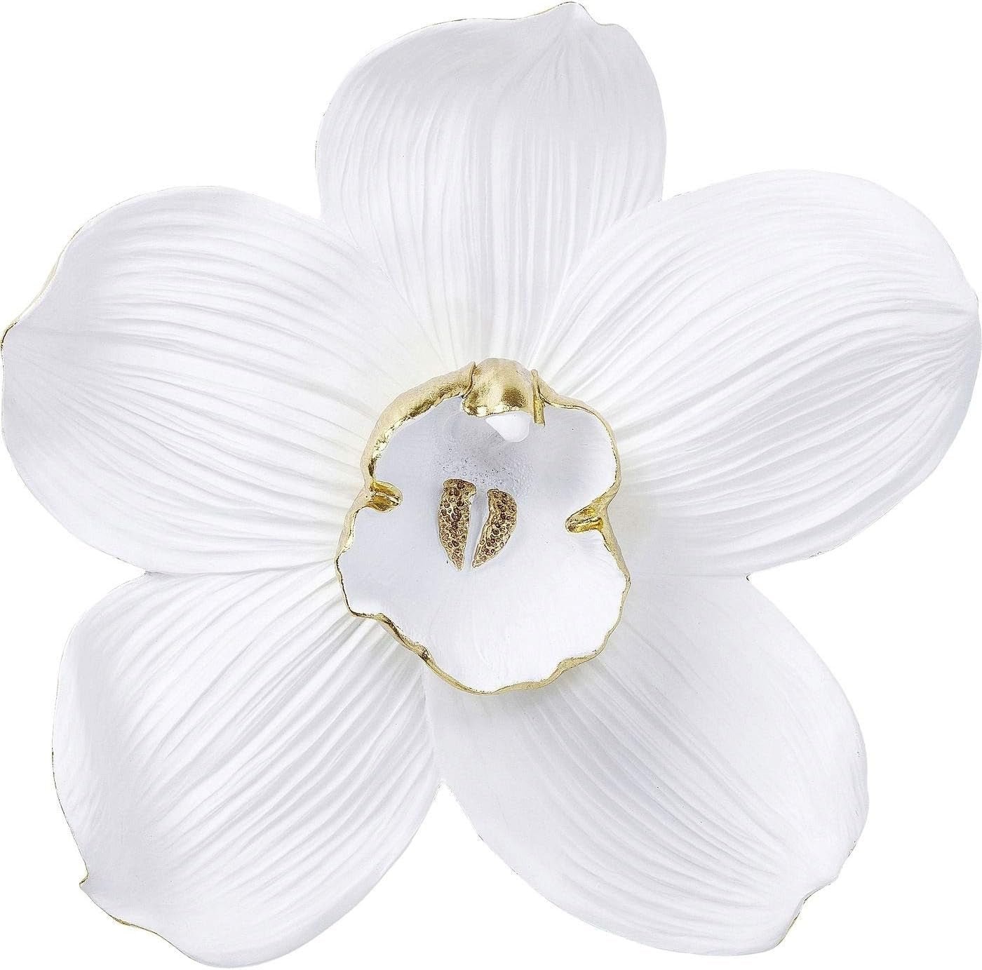 Kare Design Wanddekoration Orchidee, weiß, XL, Wanddekoration, Orchideenblüten-Optik, handgefertigt, 25x24x7 cm (H/B/T) Statuetten und Skulpturen Naty Shop Weiß 51L x 2B cm
