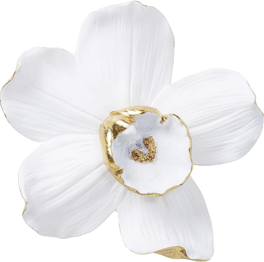 Kare Design Wanddekoration Orchidee, weiß, XL, Wanddekoration, Orchideenblüten-Optik, handgefertigt, 25x24x7 cm (H/B/T) Statuetten und Skulpturen Naty Shop Weiß 23L x 5B cm