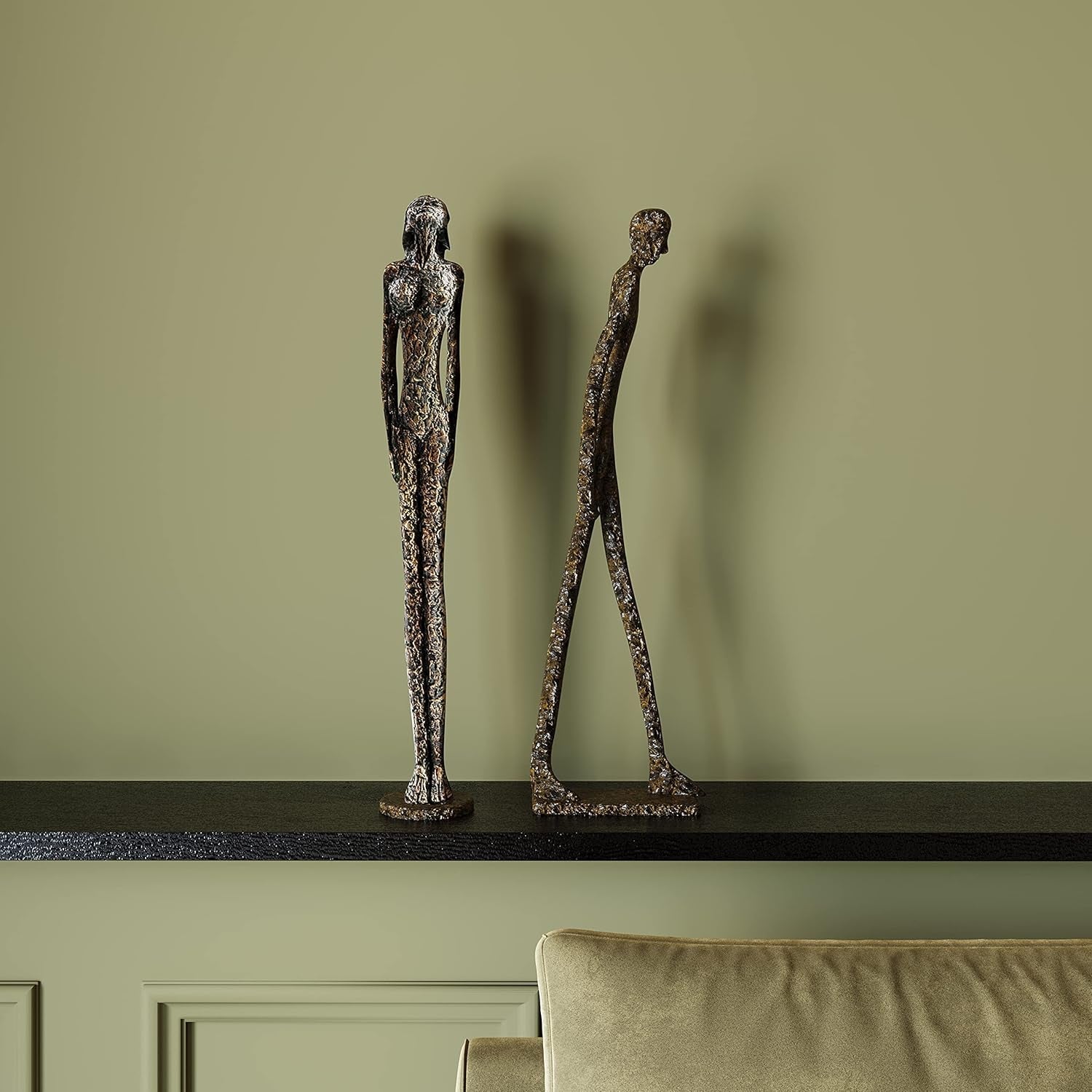 Kare Design Dekoobjekt Art Lady Bronze Dekofigur Kunstharz Antik-Look Statue Dekor Kunstobjekt Zubehör 78x13,5x13,5cm Statuetten und Skulpturen Naty Shop