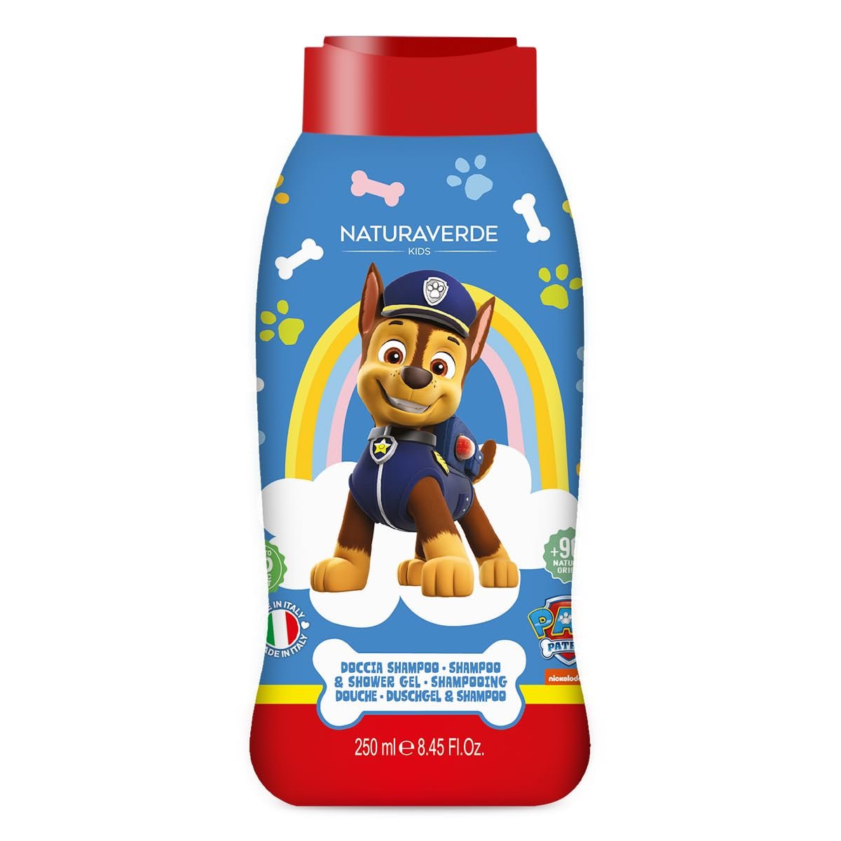 | Kinder – Paw Patrol – Duschshampoo für Kinder, Duschseife für Körper und Haare, Hygieneprodukte für Kinder, mit Bio-Haferextrakt, 250 ml Kinder – Bade- und Hautpflege Naty Shop Standardtitel