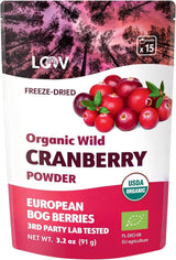 LOOV Bio-Blaubeerpulver, hergestellt aus 100 % ganzen gefriergetrockneten Wildheidelbeeren, geerntet in nordeuropäischen Wäldern, 113 g, ohne Zuckerzusatz, Naty Shop Dehydrierte Produkte, 91 g Cranberry-Pulver