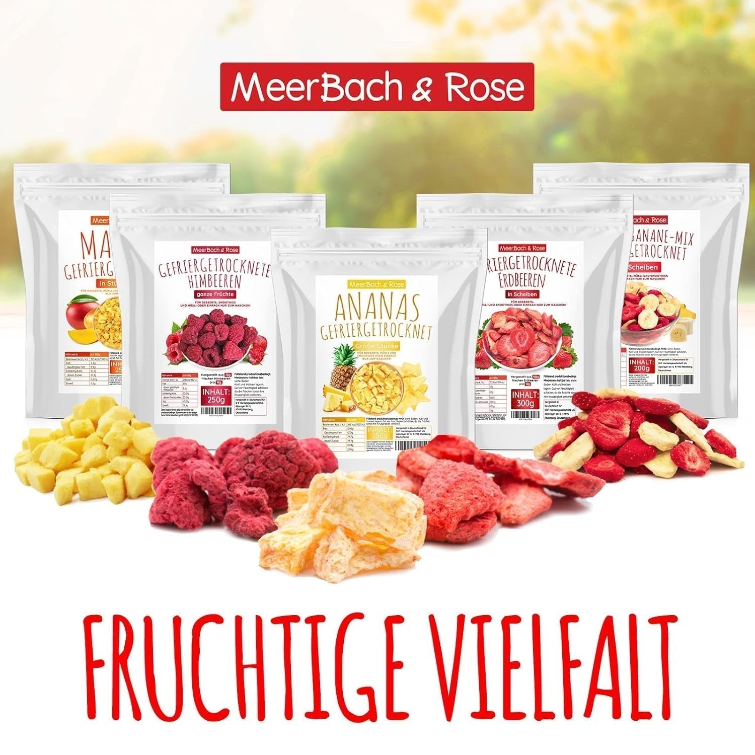 Gefriergetrocknete Mango, 250g gefriergetrocknete Früchte, ohne Zusatzstoffe, fruchtig, hergestellt in Deutschland. Dehydrierte Produkte Naty Shop