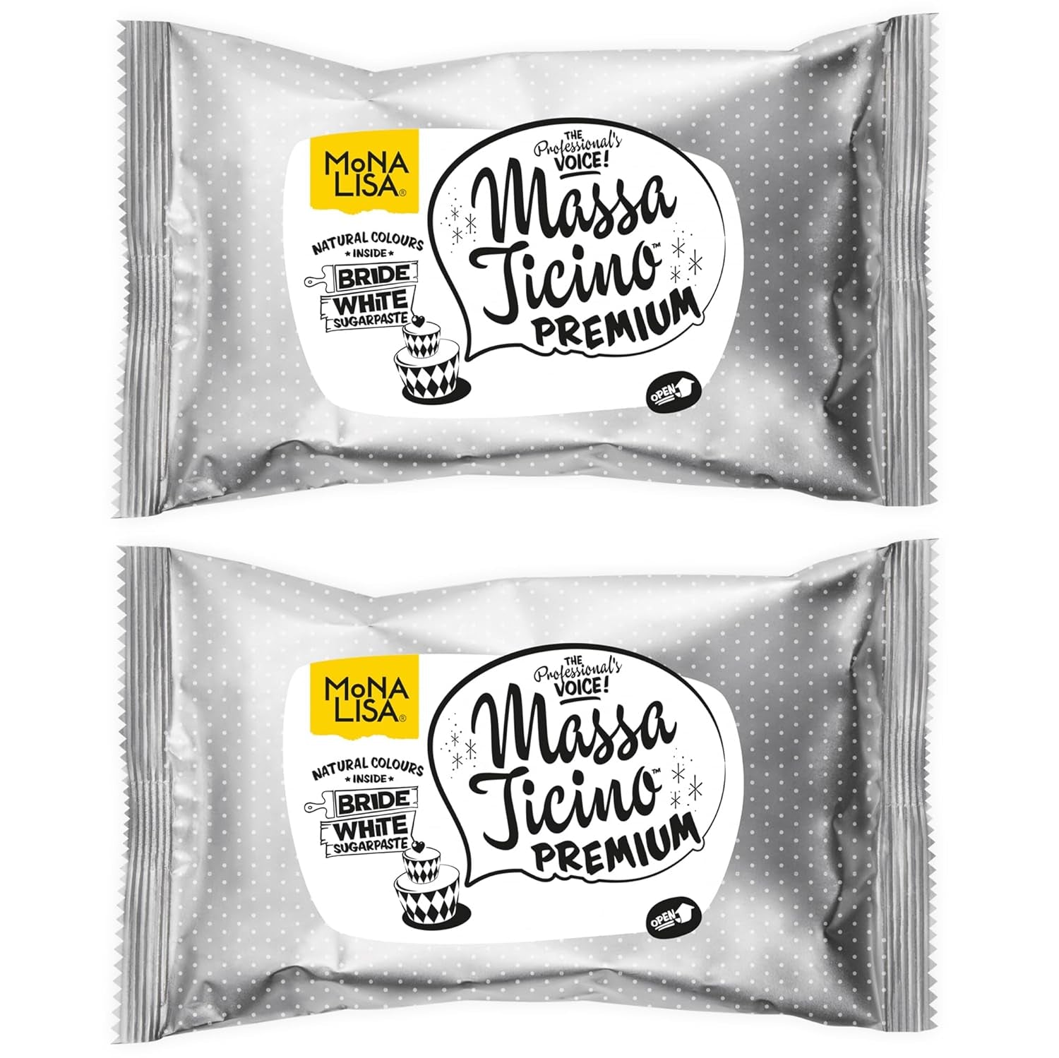 Massa Ticino Fondant Weiß 2x 1kg – Premium Zuckerpaste für dekorative Kuchen, Rollfondant – perfekt für Kuchen, Modellieren und Dekorationen – weißer Fondant für Profi- und Hobbybäcker Zuckerpaste Naty Shop Standardtitel