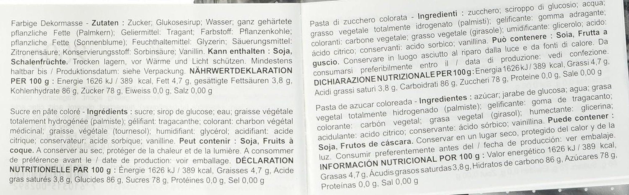 Massa Ticino Brötchen, Zuckerpaste, schwarz 250 g Zuckerpaste Naty Shop