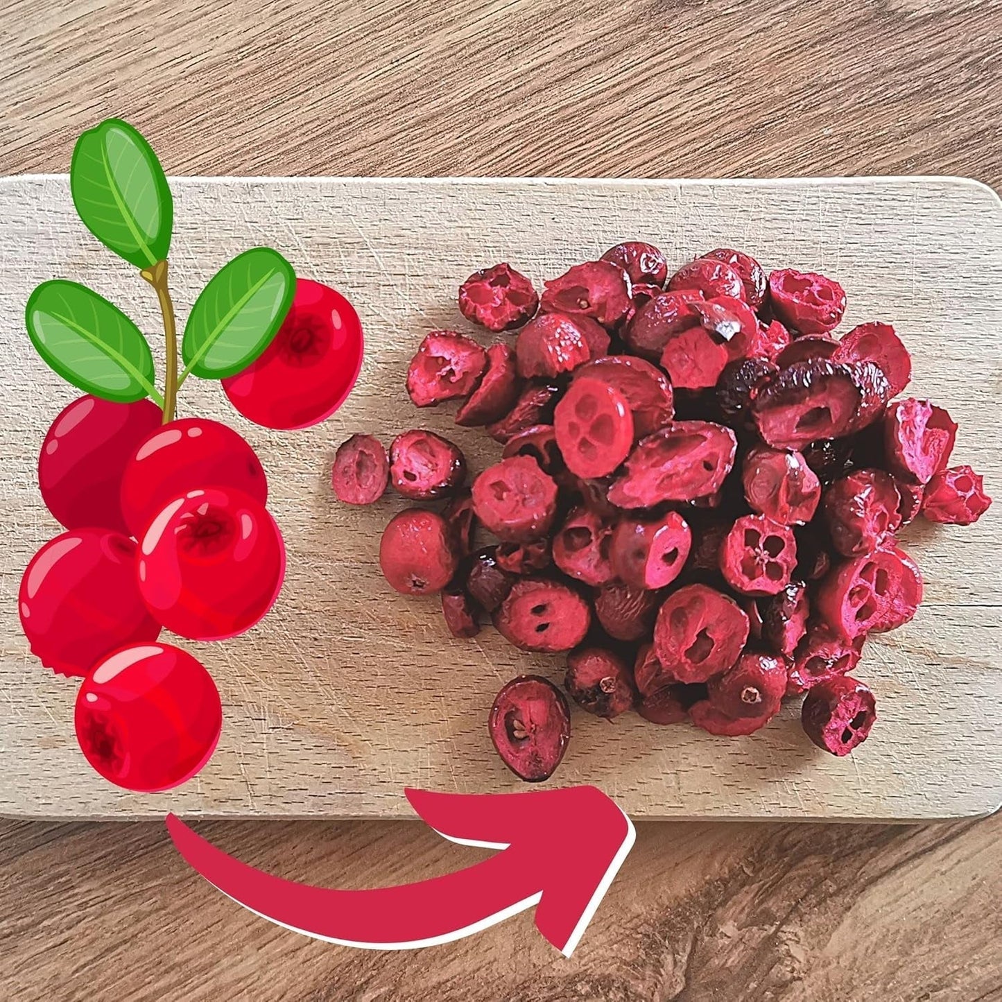 Gefriergetrocknete Cranberries ohne Zucker | XL 250g Gefriergetrocknete natürliche ungesüßte Cranberries | Gefriergetrocknete natürliche Wildfrüchte | Gefriergetrocknete Cranberries | ZingyZoo Dehydrierte Produkte Naty Shop