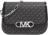 Michael Kors Damen Parker Md Saddle Msgr Tasche Damen Taschen Naty Shop Blk/Opticwht