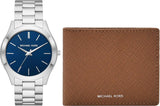 Michael Kors – Slim Runway Collection Silberfarbene Edelstahl-Herrenuhr MK1060SET Geldbörse Herren Naty Shop Standardtitel