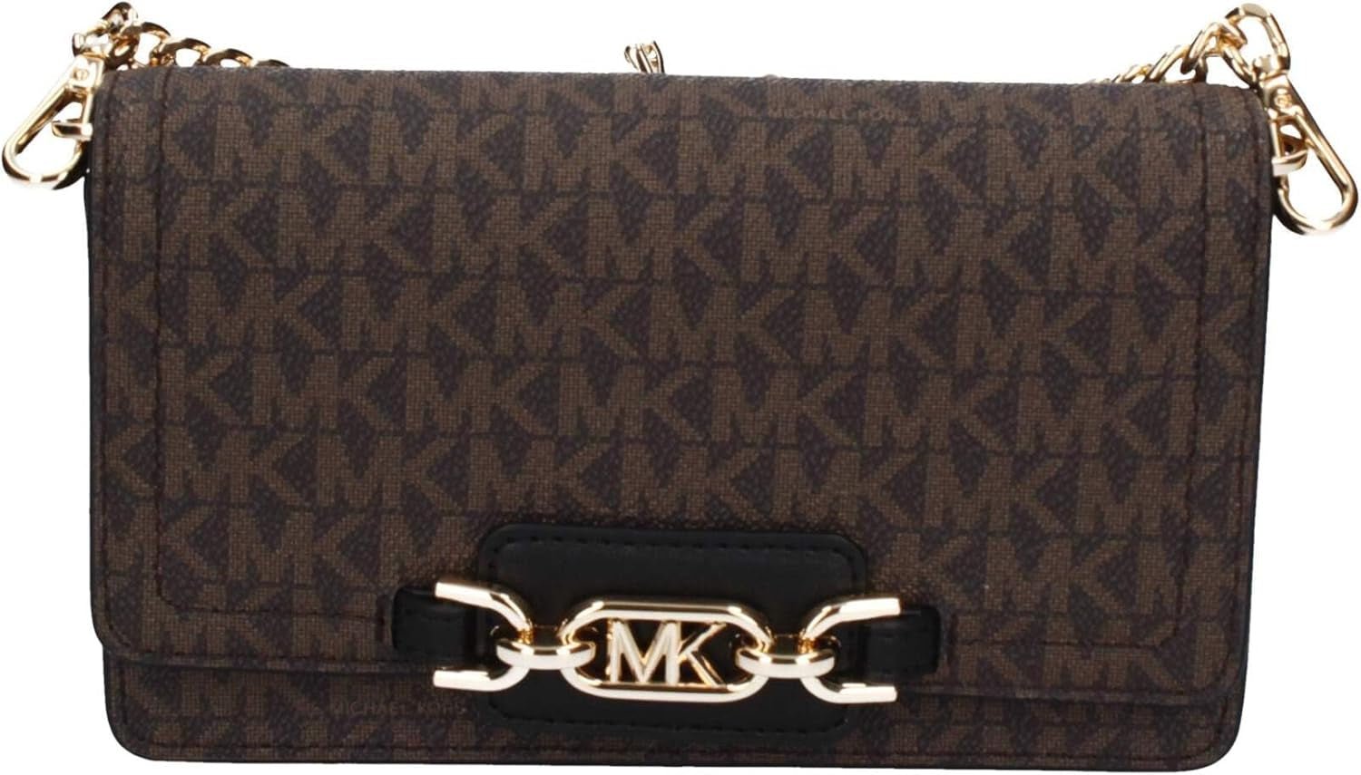 Michael Kors Damen Sm Phn CHN Xbody Bag, Braun/Schwarz Damentaschen Naty Shop Standardtitel
