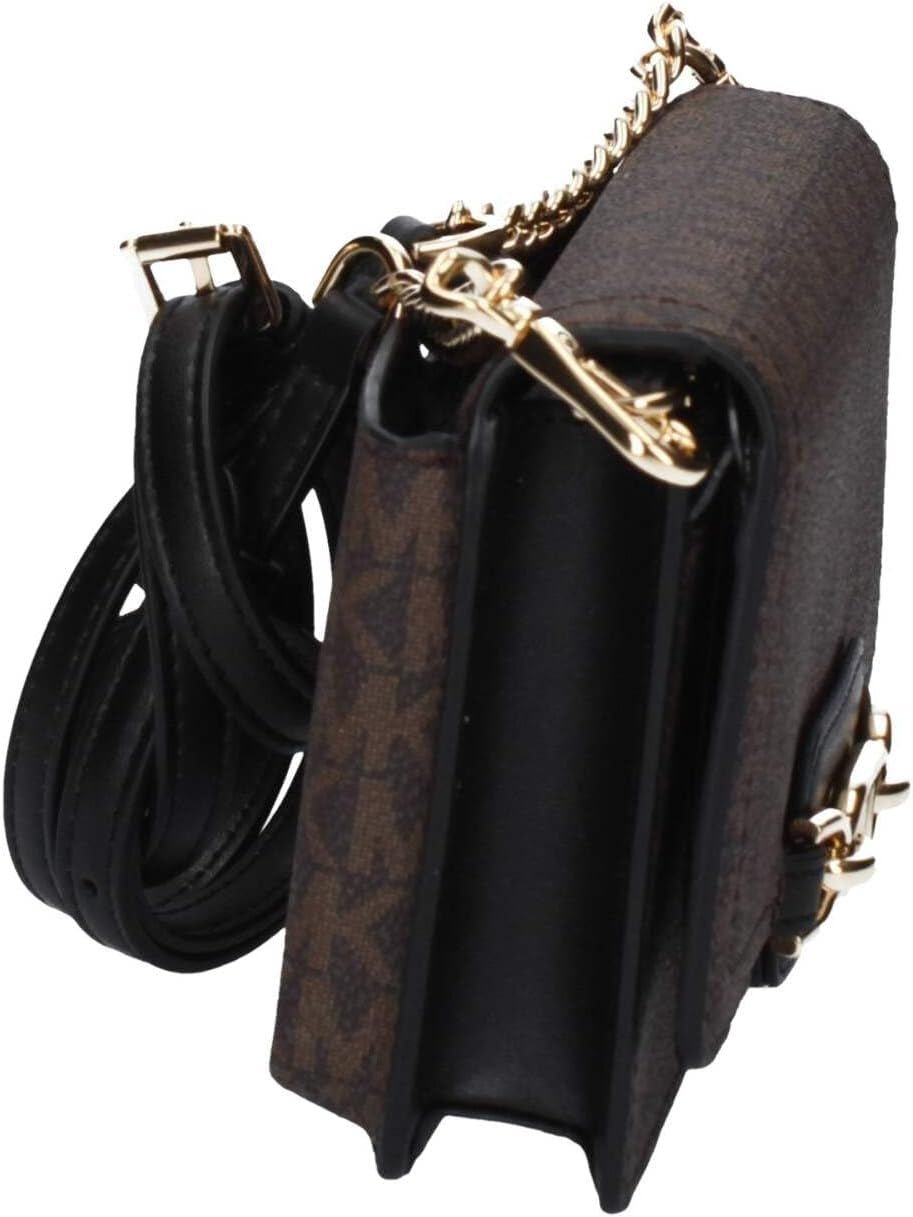 Michael Kors Damen Sm Phn CHN Xbody Bag, Braun/Schwarz Damentaschen Naty Shop