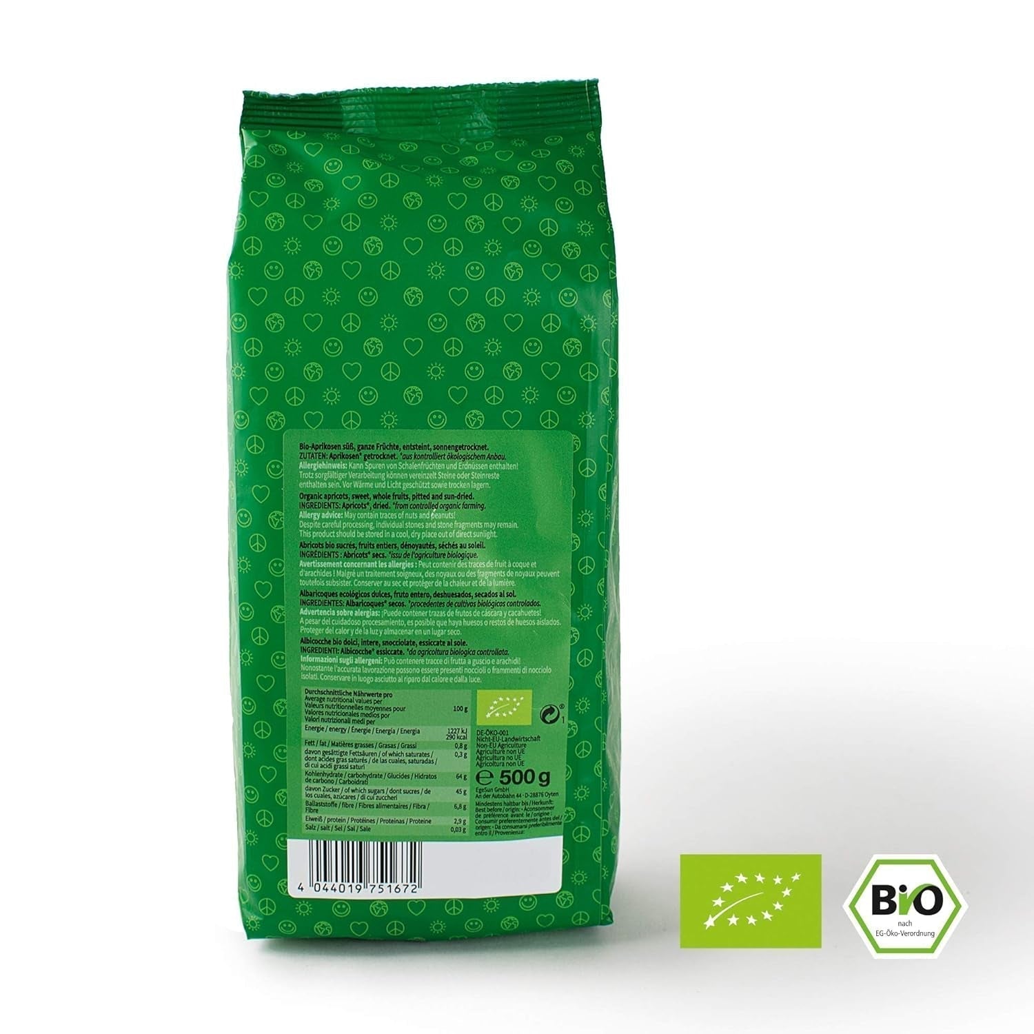 Mundo Feliz Getrocknete Aprikosen mit Kernen aus biologischem Anbau, 2 x 500 g Dehydrierte Produkte Mein Shop