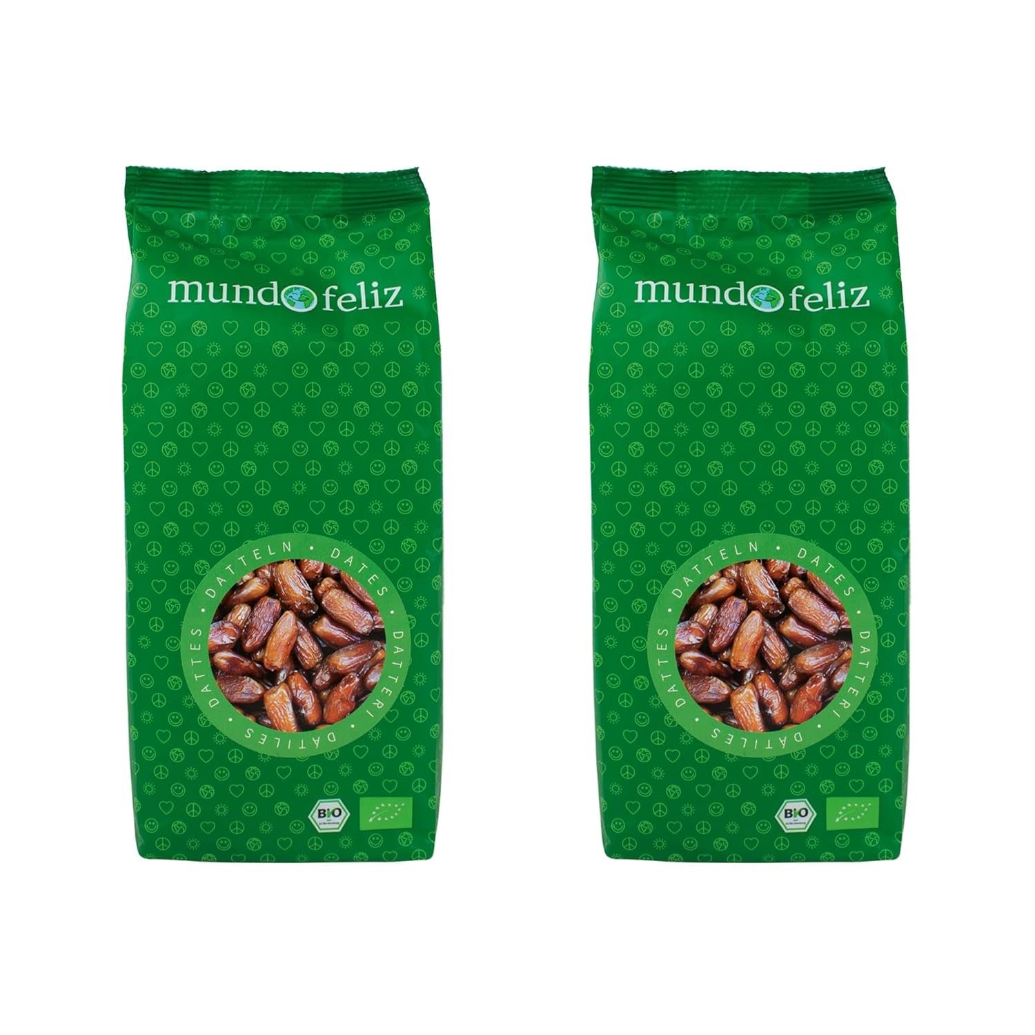 Mundo Feliz Bio-Getrocknete Datteln mit Steinen 2 x 500 g Naty Shop Dehydrierte Produkte 500 g (2er-Pack) Daten