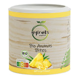 myfruits Bio gefriergetrocknete Ananas, 300g, Trockenfrüchte ohne Zusatzstoffe, 100 % Ananas in großen Stücken, gefriergetrocknete Früchte für Müsli oder als Snack Dehydrierte Produkte Naty Shop 85 Gramm