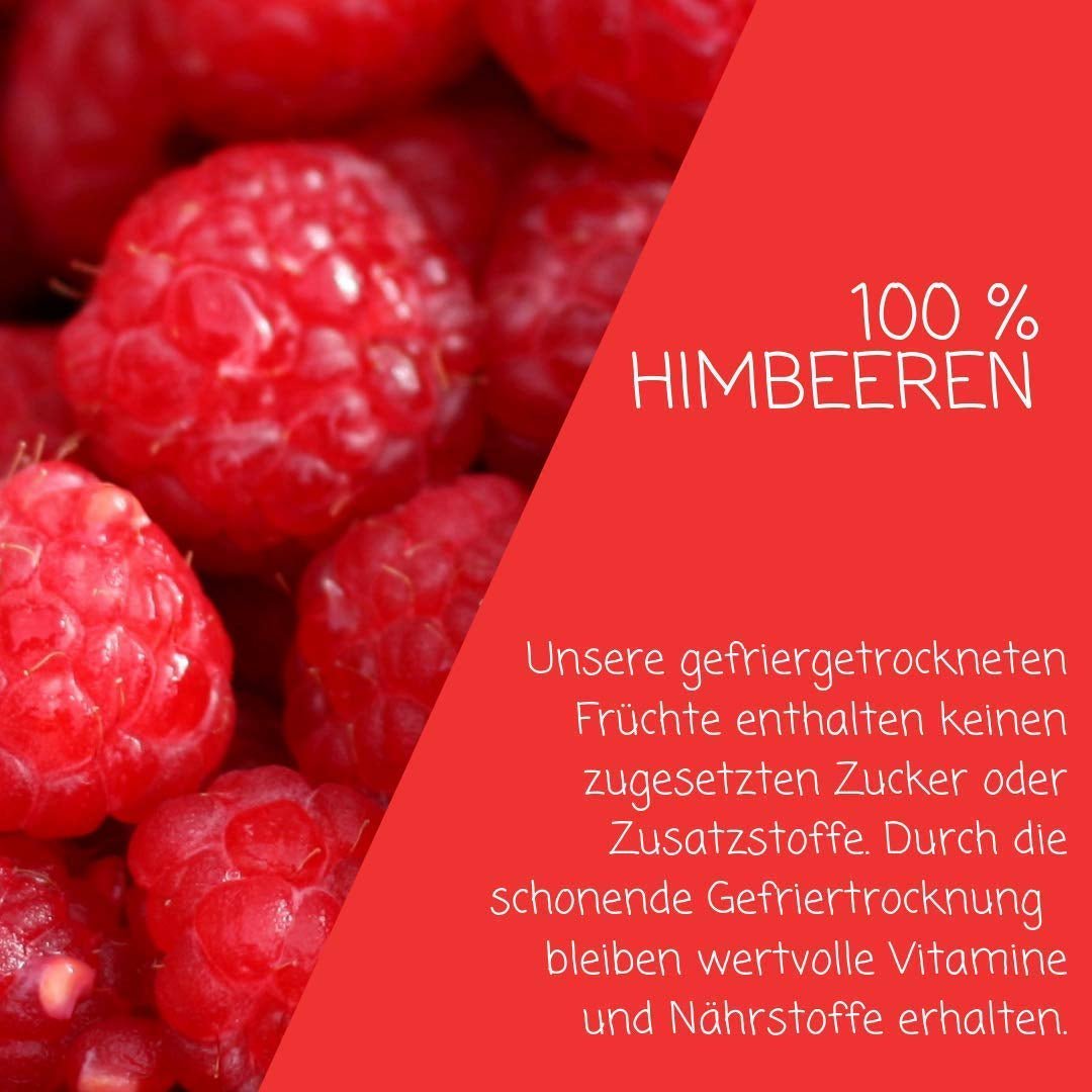 myfruits Himbeere, gefriergetrocknet, 300g, ohne Zusatzstoffe, 100% getrocknete Himbeere, gefriergetrocknete Früchte für Müsli oder als Snack... Dehydrierte Produkte Naty Shop