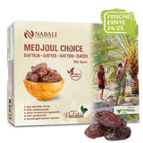 NABALI FAIRKOST FÜR ALLE Medjoul – Medjool Dates Choice I – 100 % natürlich aromatisch frisch orientalisch weich I süß wie Honig und karamellisiert I Herkunft: Palästina I (1x1KG) Dehydrierte Produkte Naty Shop 1 kg (1 Packung)