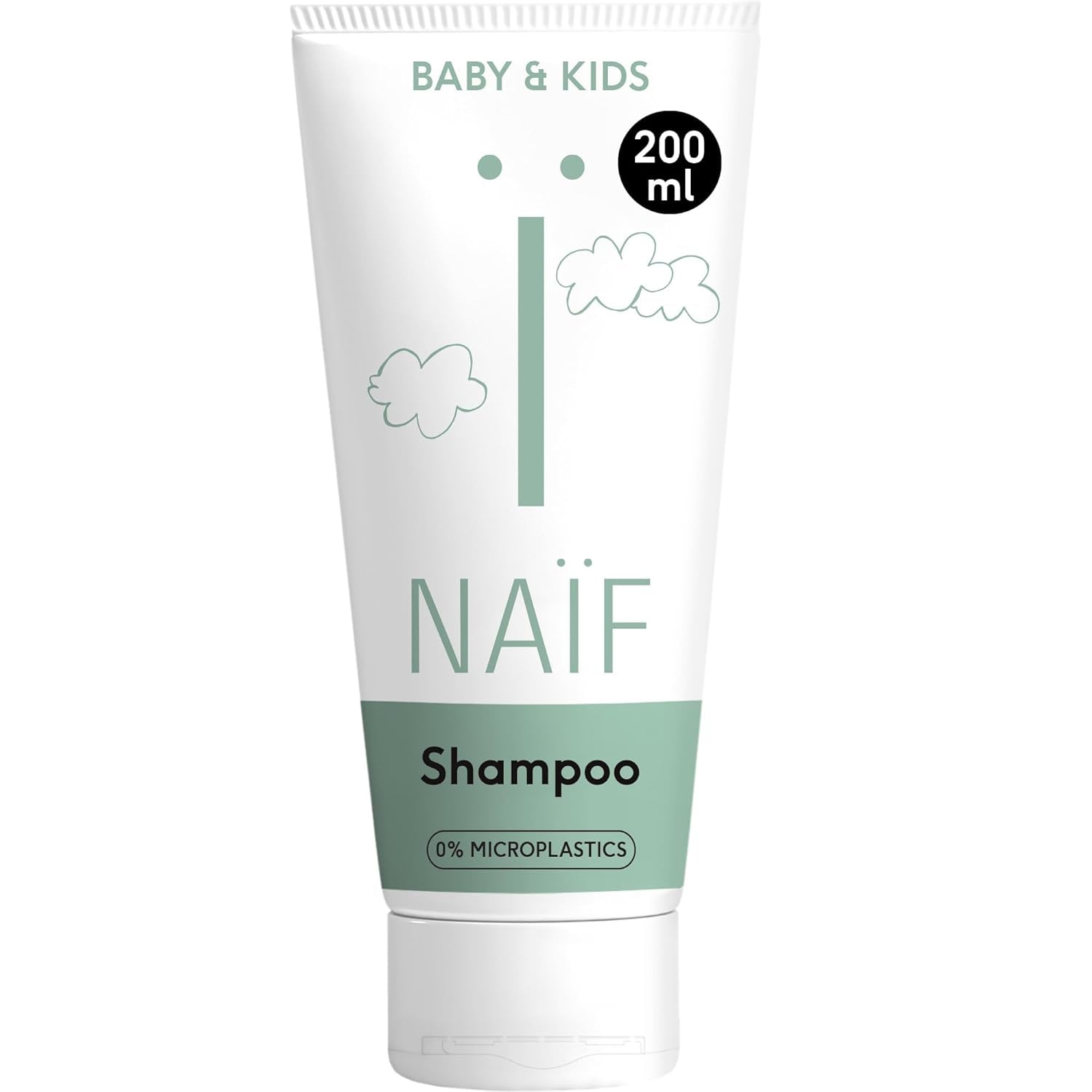 Naïf – Pflegeshampoo – für Babys und Kinder – Babyshampoo mit natürlichen Inhaltsstoffen – 100 % vegan – 0 % SLES – ohne Mikroplastik, Silikone und Parabene – 200 ml Kinder – Bade- und Hautpflege Naty Shop M